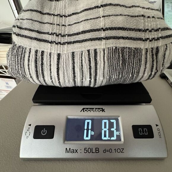 Slate & Willow Tiered Midi Dress Small Black White Stripe Tie Front Boho Cottage - Picture 15 of 15